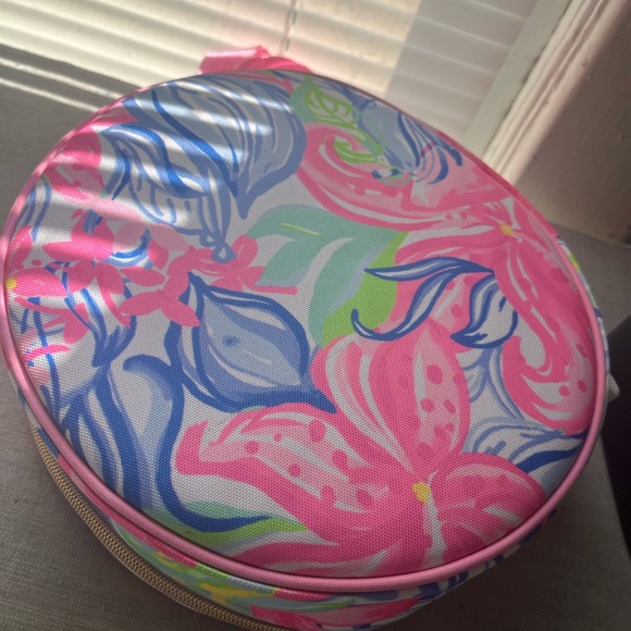 Lilly Pulitzer mini cooler with cups and silverware - Picture 2 of 4